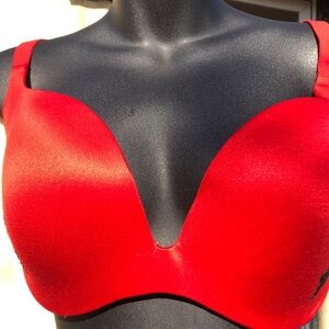 {$15 BUNDLED} VICTORIA’S SECRET Red Black Embroidered  Bra